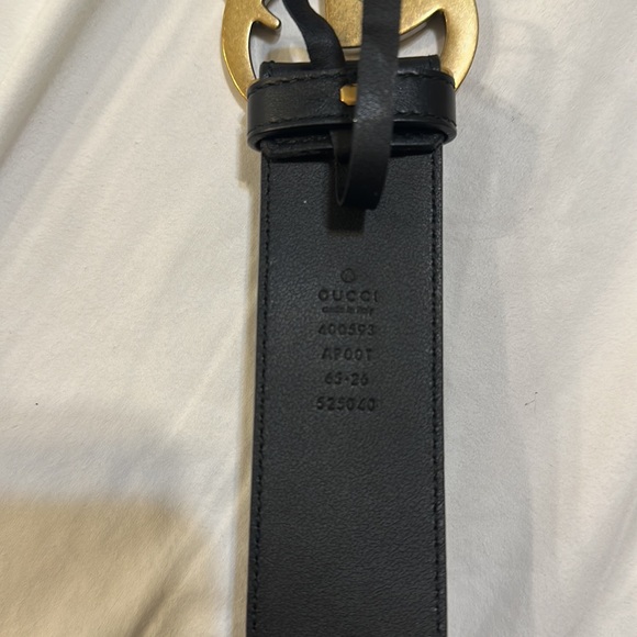 Gucci Belt Wide Leather Black Size 65 - Picture 8 of 11